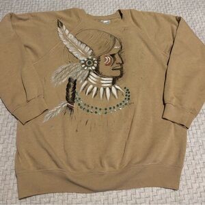 Vintage American Indian Crewneck Sweatshirt Size L Hanes Tag